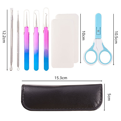 BENECREAT Facial Accessories Sets, with Remover Tool Kit, Plastic Scraper Tool and Stainless Steel Scissors