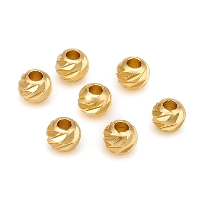 Carved Brass Spacer Beads, Round