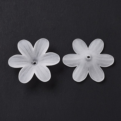 6 - tapas transparentes de acrílico transparentes, esmerilado, flor