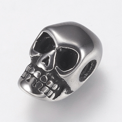 316 Surgical Stainless Steel Beads, Skull