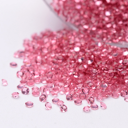 Grade AAA Faceted Diamond Glass Pointed Back Rhinestone Cabochons, 2mm, about 14400pcs/bag