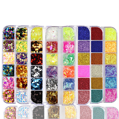 Nail Art Glitter Sequins, Manicure Decorations, for Slime Jewelry Making