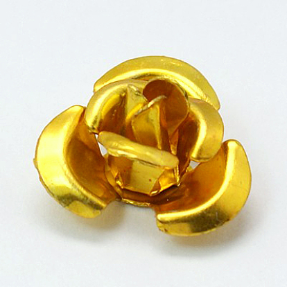Aluminum 3D Rose Flower, Tiny Metal Beads