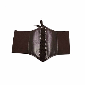 Ceintures corset élastiques larges en cuir pu, ceinture à lacets pour femme fille