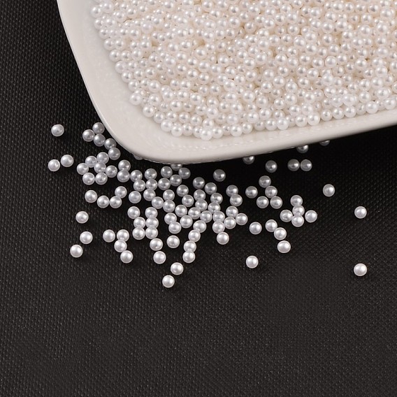 Perles acryliques en nacre d'imitation , sans trou, ronde