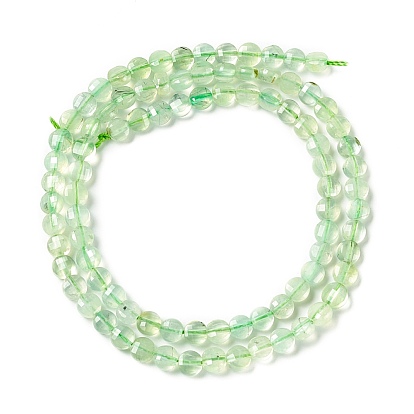 Natural Prehnite Beads Strands, Faceted, Flat Round, Grade AA