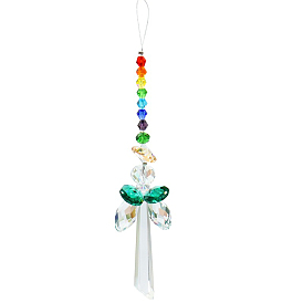 K9 attrape-soleil ange en verre de cristal, décorations de pendentif de couleur arc-en-ciel chakra, pour jardin, mariage, ornement d'éclairage