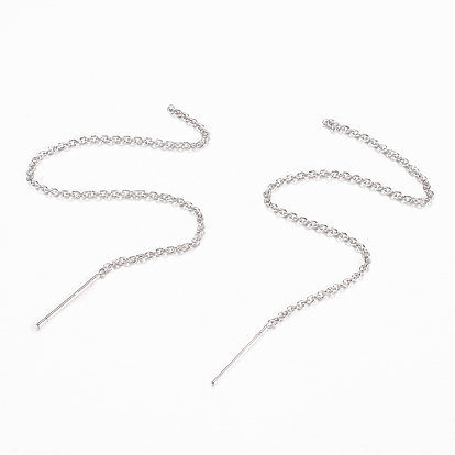 Brass Stud Earring Findings, with Loop, Ear Threads, Rack Plating & Long-Lasting Plated, Cadmium Free & Nickel Free & Lead Free