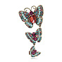 Broche triple papillon créative en alliage long, broche insecte rétro en strass, pour accessoire de costume de banquet de cérémonie