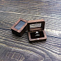 Magnetic Wooden Ring Storage Boxes, with Clear Window & Velvet Inside, Rectangle