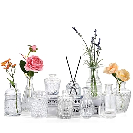Vase en verre gaufré, Décoration de la maison hydro po niche plantes vase vase à fleurs