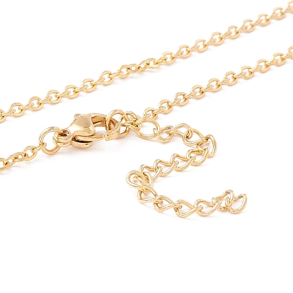 304 colliers en acier inoxydable, avec perle d'imitation acrylique et pendentif ancre, pour femme