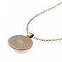 Rainbow Pride Necklace, Flat Round Pendant Necklace for Men Women, Antique Bronze
