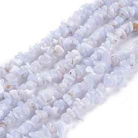 Natural Blue Lace Agate Beads Strands, Chips
