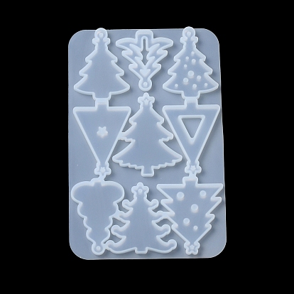 Moules à pendentif en silicone bricolage christams, moules de résine, arbre/reineer/flocon de neige