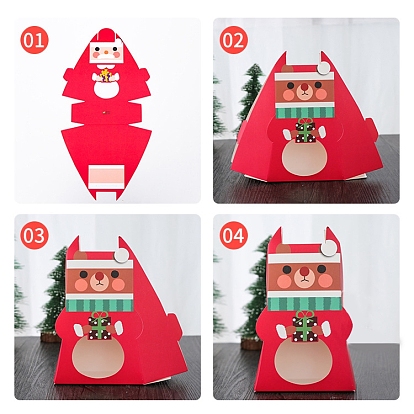 Boîtes de papier de carton de Noël, avec fenêtre transparente, bonbons sacs, pour les cadeaux de Noël