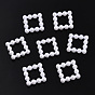 ABS Plastic Imitation Pearl Linking Rings, Square