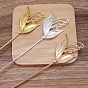 Iron Hair Stick Finding, with Alloy Leaf