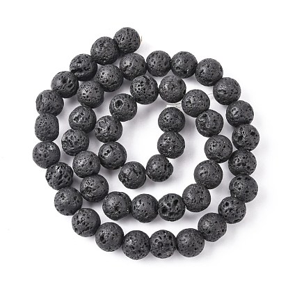 Natural Lava Rock Beads Strands, Round