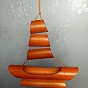 Bamboo Tube Wind Chimes, Sail Boat Pendant Decorations