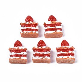 Opaque Resin Decoden Cabochons, Play Food, Imitation Food, Strawberry Millefeuille