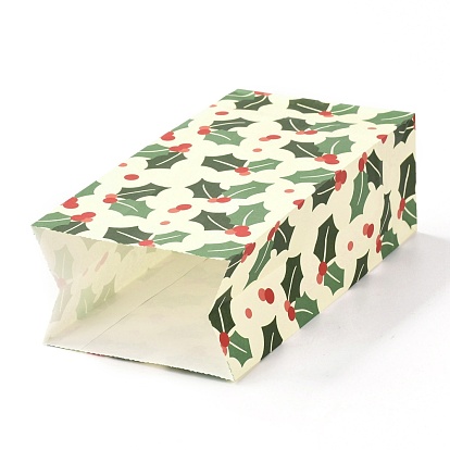 Sacs en papier rectangle thème noël, pas de poignée, pour cadeau et emballage alimentaire