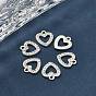 Alloy Rhinestone Charms, Heart, 14x12.5x2.5mm, Hole: 2mm