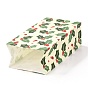 Рождественские тематические прямоугольные бумажные пакеты, без ручки, для подарочного пакета и продуктового пакета