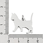 Pendentifs en acier inoxydable, avec anneau de saut et paillettes, estampillage d'une étiquette vierge, charme de chat