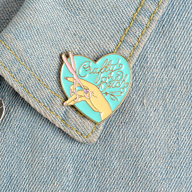 Creative Enamel Brooch Pin Set for Women - Oil Alloy, Scissor Heart and Cowboy Jacket Collar Accessories