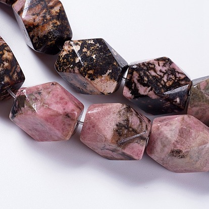 Natural Rhodonite Beads Strands, Faceted, Rectangle