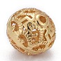 Brass Filigree Beads, Long-Lasting Plated, Hollow, Round