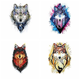 Autocollants en papier de tatouages temporaires amovibles à motif de loup