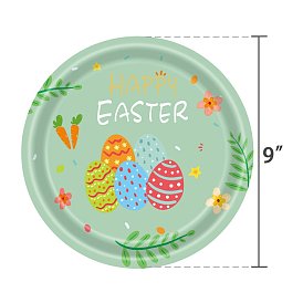 Easter Theme Pattern Paper Dishes, Disposable Plates, for Party Festival Home Decorations