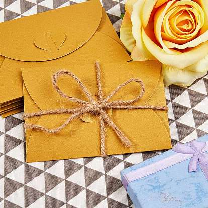 Retro Colored Pearl Blank Mini Paper Envelopes, Wedding Party Invitation Envelope, DIY Gift Envelope, Heart Closure Envelopes, Rectangle
