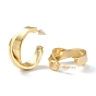 Brass Half Hoop Earrings, with Steel Pin and Plastic Ear Nuts, Long-Lasting Plated, Semicircular