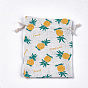 Polycotton(Polyester Cotton) Packing Pouches Drawstring Bags, with Printed