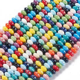 Pearlized Porcelain Beads Strands, Rondelle