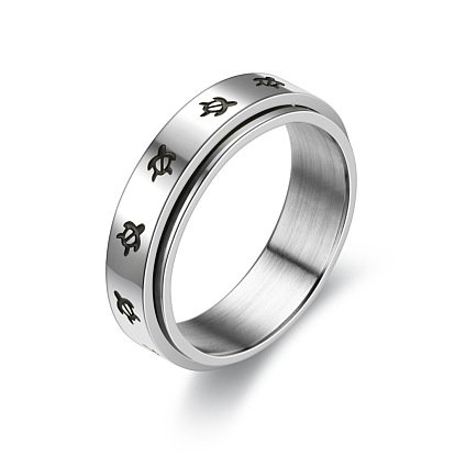 Anillo de dedo giratorio de acero titanio, spinner fidget band anillo para aliviar el estrés y la ansiedad para las mujeres