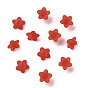 Transparent Acrylic Beads, Flower, Frosted