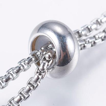 Bracelet réglable en acier inoxydable 304, bracelets de slider