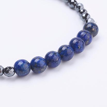 Perles hématites synthétiques à facettes non magnétiques, avec des perles naturelles de pierres précieuses, ronde