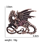 Dragon Rhinestone Pins, Alloy Brooches for Unisex Gift