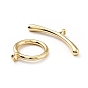 Rack Plating Brass Toggle Clasps, Cadmium Free & Lead Free, Long-Lasting Plated Round Ring & Curved Bar