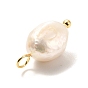 Natural Cultured Freshwater Pearl Pendants, with Brass Ball Head Pins, Rice