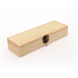 Boîte en pin, boîte à rabat, avec fermoir fer, rectangle