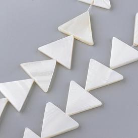 Cuentas de concha de perla natural hebras, triángulo