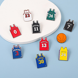 NBA Star Basketball Jersey Pin Metal Badge Personalized Clothing Bag Brooch Accessory Medal