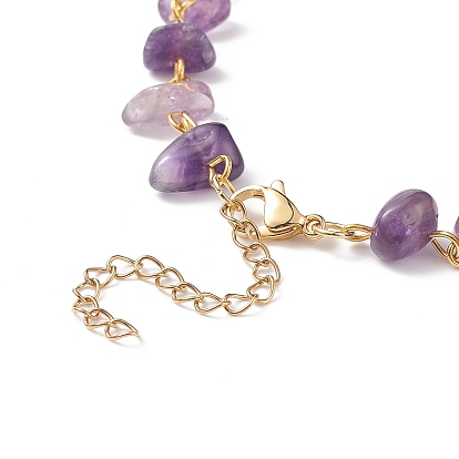 5 pcs 5 ensemble de colliers de perles de pierres précieuses mélangées naturelles de style, 304 bijoux en acier inoxydable pour femmes