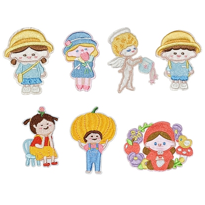 Computerized Embroidery Polyester Sew on Patches, Costume Accessories, Girl